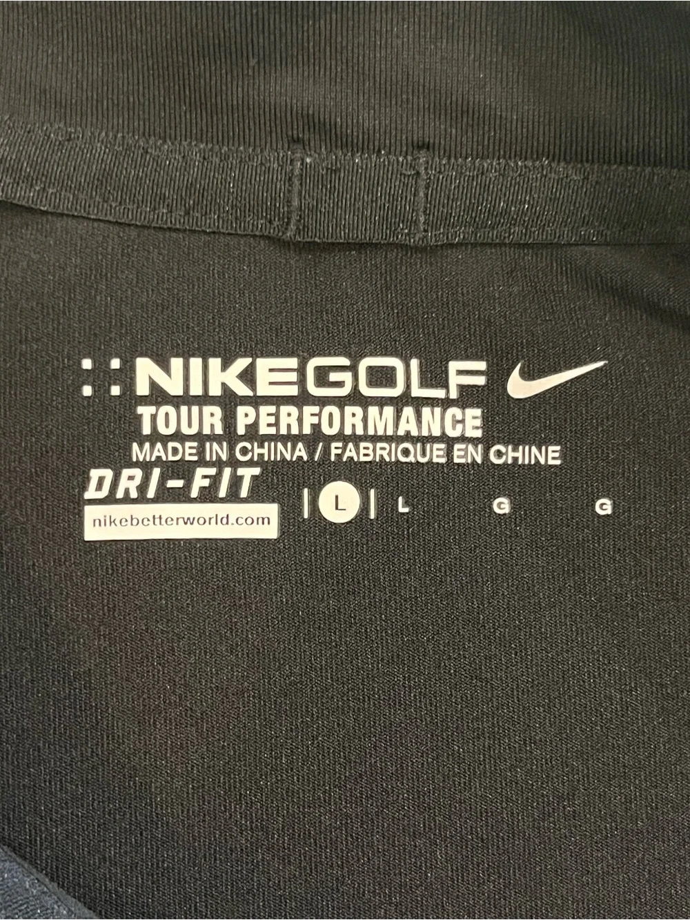Nike Dri-Fit Tour Performance Golf Polo Men’s Large Black Purple Blue Striped
